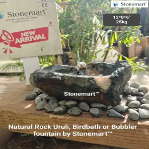 12 Inch, 25 Kg Rock Bubbler Water Feature For Living Room Decor