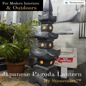 4 Feet Big Size Granite Stone Japanese Pagoda Lantern For Modern Interior And Exterior Decor