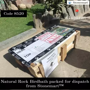 Packing Stone Bird Bath For Dispatch To Ahmedabad, Gujarat