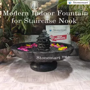 Beautiful Urli Birdbath Fountain For Balcony, Living Room, And Staircase Nook