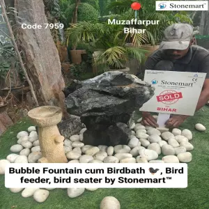 Sold To Muzaffarpur, Bihar 20 Inch, 150 Kg Birdbath Bubbler Fountain With Bird Seater And Bird Feeder For Exterior Design