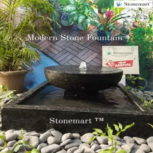 Contemporary Black Granite Stone Luxury Fountain For Patios, Lawns, Indoors And Outdoors