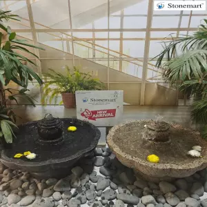 Sold To Delhi 21 Inch, 60 Kg Hand Carved Granite Urli Bowls Cum Fountains For Indoor And Outdoor