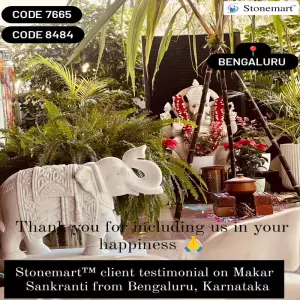 Client Testimonial Of 5 Feet Ganesha Fountain And 2 Feet White Marble Elephant Statue From Bengaluru, Karnataka