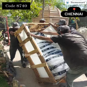 Big Stone Buddha Statue Getting Packed For Dispatch To Chennai, Tamil Nadu