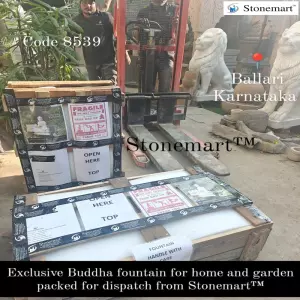 Packing 2 Feet White Marble Buddha Statue For Dispatch To Ballari, Karnataka