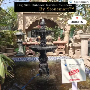 Sold To Odisha Black Granite Stone Cascading Grandessa Pool Fountain