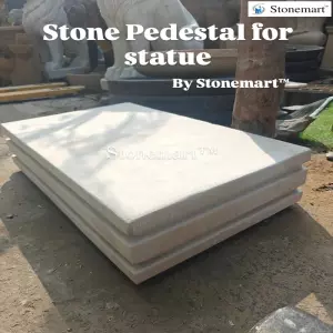 Hand Carved Big Natural Stone Pedestal Or Plinth For Statue Base