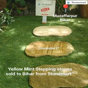 Sold To Muzaffarpur, Bihar Yellow Mint Stepping Stones For Landscaping And Garden Walkway