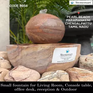 Sold To Chengalpattu, Tamil Nadu - Stone Sphere Fountain For Office Desk, Console Table And Balcony Garden