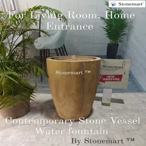 Contemporary Indoor And Outdoor Stone Vase Fountain Or Stone Urn Fountain