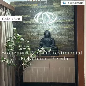 Client Testimonial Of 2 Feet Black Marble Buddha Statue From Kannur, Kerala