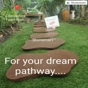 Sold To Coimbatore, Tamil Nadu Mandana Red Stepping Stones For Landscaping And Garden Pathway