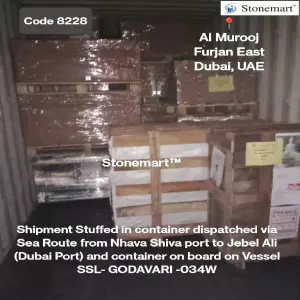 Shipment Stuffed In Container Dispatched Via Sea Route From Nhava Shiva Port To Jebel Ali Dubai Port