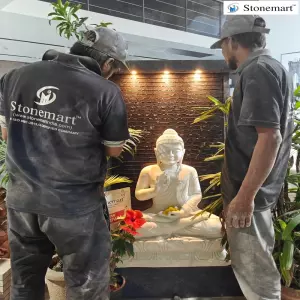Sold To Bangalore, Karnataka 5.5 Feet, 760 Kg Big Buddha Fountain With Lights For Interior And Exterior Decor