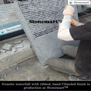 Manufacturing Ribbed Or Hand Chiseled Granite Water Fountain