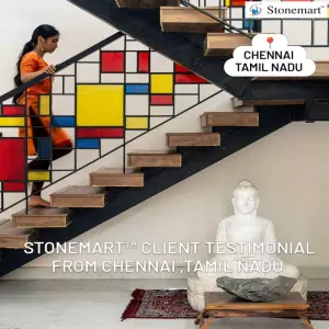 Client Testimonial Of 3.5 Feet Dhyana Mudra Marble Stone Buddha Idol And Rock Urli Bowl From Chennai, Tamil Nadu