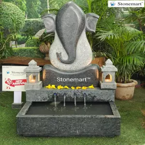 49 Inch, 350 Kg Handcrafted Granite Abstract Ganesha Water Fountain