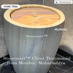 Client Testimonial Of Stone Vessel Water Fountain From Mumbai, Maharashtra