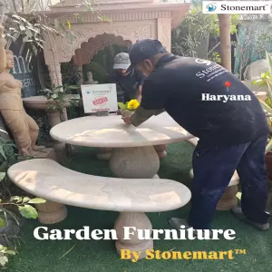 Sold To Haryana Natural Stone Outdoor Furniture For Big Gardens, Resorts, Farmhouses, Hotels