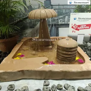 26 Inch, 120 Kg Stone Mushroom Water Fountain For Home And Garden