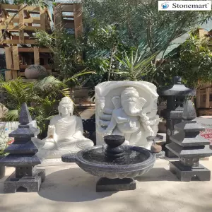 Sold To New Zealand Marble Ganesha Statue, Marble Buddha Idol, Granite Urli Fountain, Pagoda Lantern And Lamps