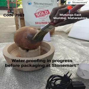 Waterproofing Small Sphere Fountain For Shipment To Mumbai, Maharashtra