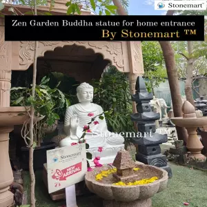 Available Zen Garden Marble Buddha Statue With Stone Pedestal, Granite Japanese Pagoda Lantern, Granite Fountain