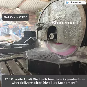 21 Inch Granite Uruli Water Feature In Production For Home And Garden Decor