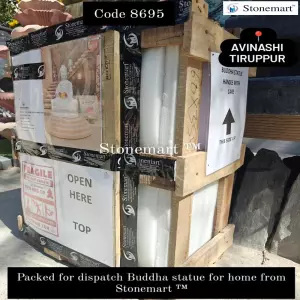 2Ft Stone Buddha Statue Packed For Dispatch To Tiruppur Dist, Tamil Nadu