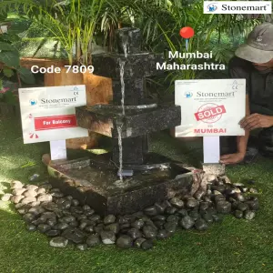 Sold To Mumbai, Maharashtra 3 Tier Granite Waterfall With Soothing Waterflow Sound