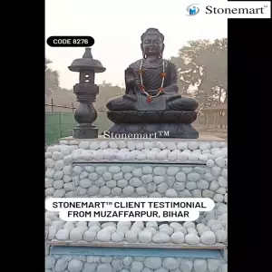 Client Testimonial Of 4 Feet Buddha Statue With Pagoda Lantern And Pebbles From Muzaffarpur, Bihar