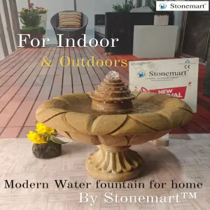 Teak Sandstone Water Feature Perfect For Homes, Gardens, And Entrances