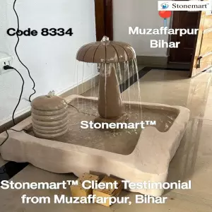 Client Testimonial Of Stone Mushroom Fountain From Muzaffarpur, Bihar