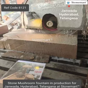 Manufacturing Stone Mushroom Fountain To Be Shipped To Hyderabad, Telangana