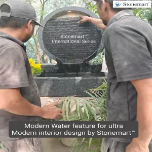 36 Inch, 250 Kg Black Granite Ultra Modern Water Feature For Interior Design