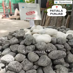 Sold To Patiala, Punjab Snow White Pebbles And Black Pebbles For Indoor And Outdoor