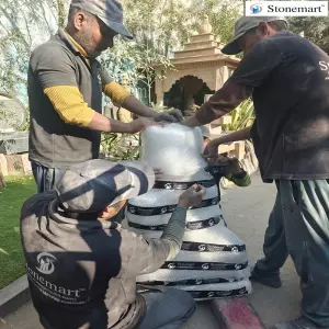 Packing 3 Feet Buddha Sculpture For Dispatch To Indian Air Force, Phalodi, Rajasthan