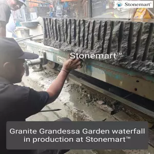 Manufacturing 6 Feet Big Black Granite Stone Grandessa Garden Waterfall