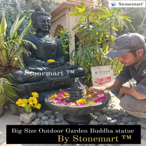 Sold To Chennai, Tamil Nadu - 4Ft Stone Buddha Statue With Fountain For Homes, Gardens, Resorts, Farmhouses, Real Estate Groups