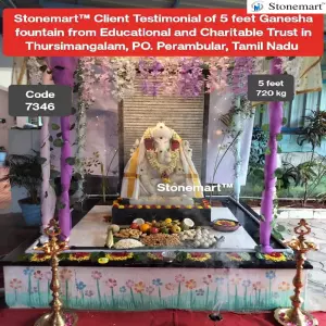 Client Testimonial Of 5 Feet Big Ganesha Fountain From An Educational And Charitable Trust In Perambular, Tamil Nadu