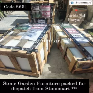 Stone Garden Furniture Set Packed For Dispatch To Faridabad, Haryana