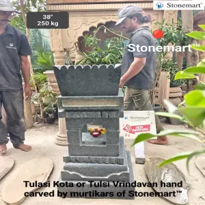 Sold To Ballari, Karnataka 38 Inch, 250 Kg Black Granite Tulsi Vrindavan Or Tulasi Kota For Indoor And Outdoor