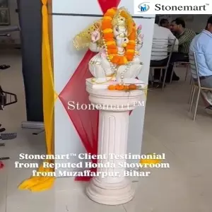 Client Testimonial Of Stone Pillar Pedestal And Ganesha Idol From Honda Showroom In Muzaffarpur, Bihar