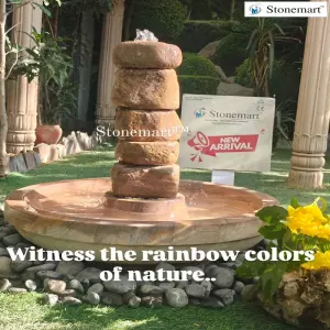 26 Inch, 90 Kg Sandstone Water Fountain For Interior Design And Exterior Design