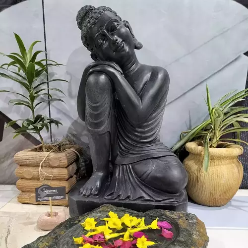 SOLD Stone Buddha in Samadhi Meditation Pose 67