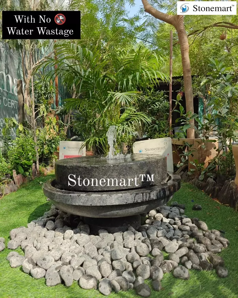 Stone fountain with no wastage of water