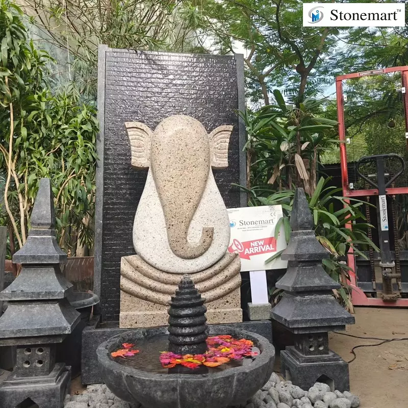 Stone Ganesha Water Fountain