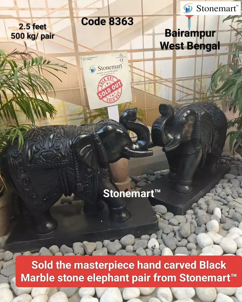 Black Marble Elephant statues